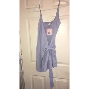 Sky blue wrap dress
